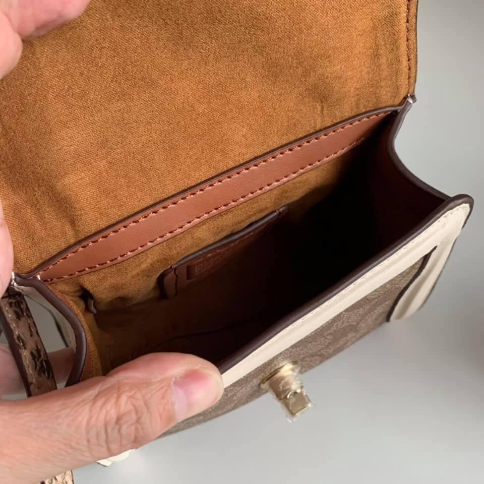 Coach micro tilly top clearance handle in blocked signature canvas