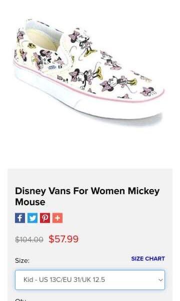 mickey mouse vans size 12