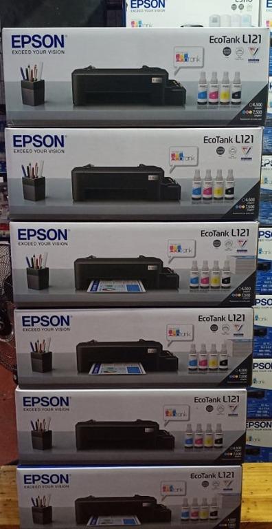 EPSON L121- SINGLE FUNCTION INK TANK PRINTER (Category: Printers, Scanners & Copiers) located in Quezon City. Submitted by printer_supplies_provider (Listing ID 1127144374, Image 2). Description: EPSON L121- SINGLE FUNCTION INK TANK PRINTER - Fast & Cost Effective Document Printer in a Compact Size ~up to 8.5ipm for black, and 4.5 ipm for color ~Consumables Ink Code: Epson T664 (70ml)- 4,500 page yield *The L121 is a 4-colour, A4, ink tank printe