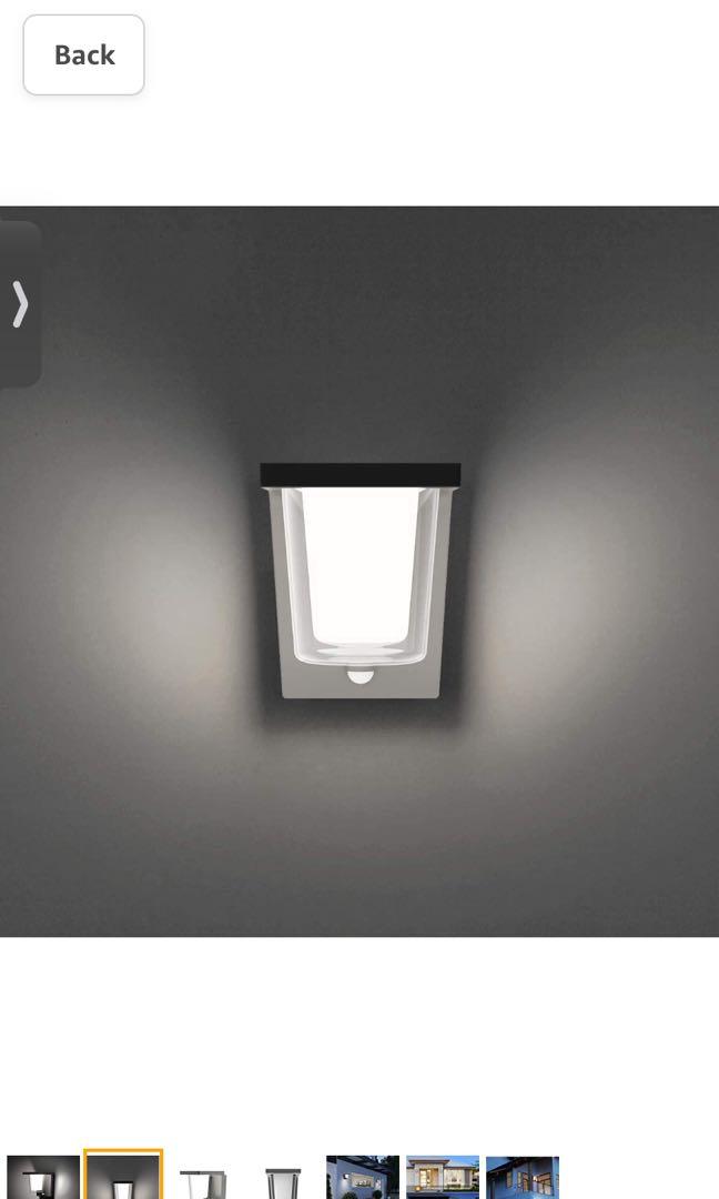 FLORNIA Outdoor Light Outside LED Wall Light with Motion Sensor Outdoor Wall Lighting Mains Powered PIR External Garden Weatherproof Aluminium Lamp 900LM 13.5W 4000K IP44 Furniture Home Living Lightin...