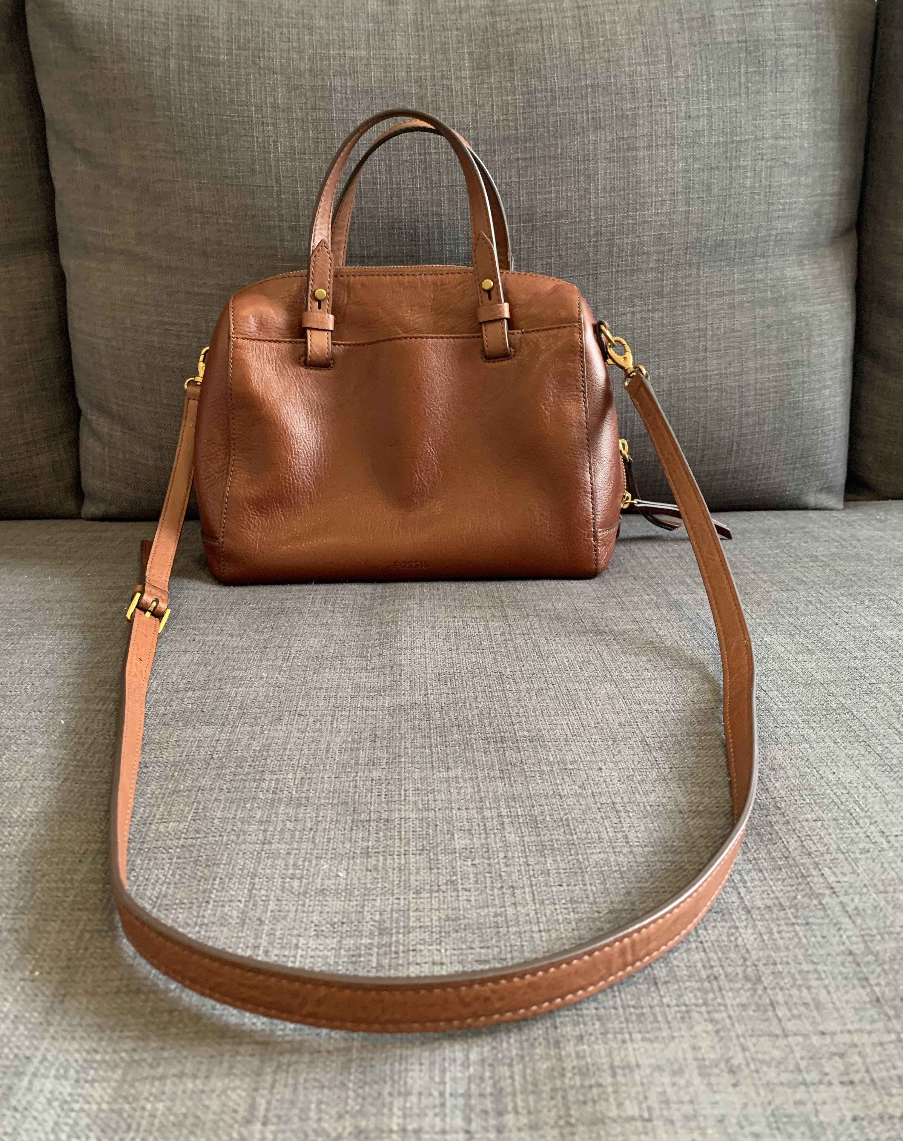 Fossil Rachel Satchel (brown cowhide leather), Luxury, Bags & Wallets on  Carousell
