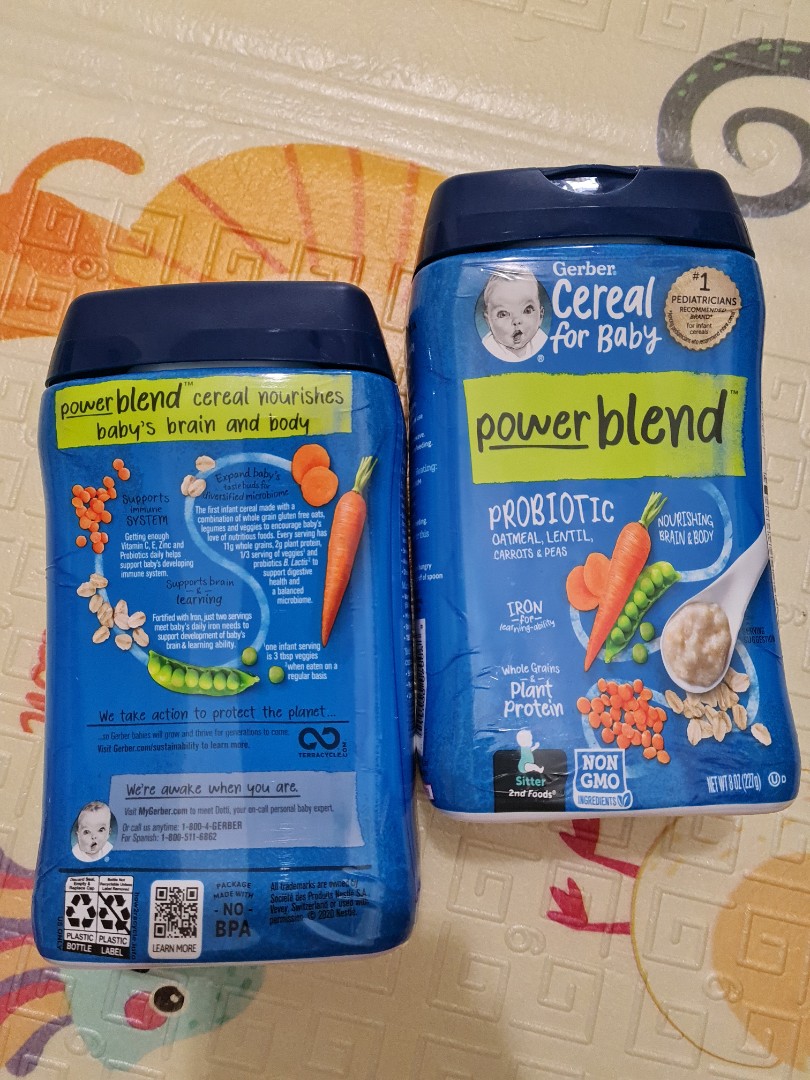 GERBER powerblend cereal, Babies & Kids, Nursing & Feeding, Weaning