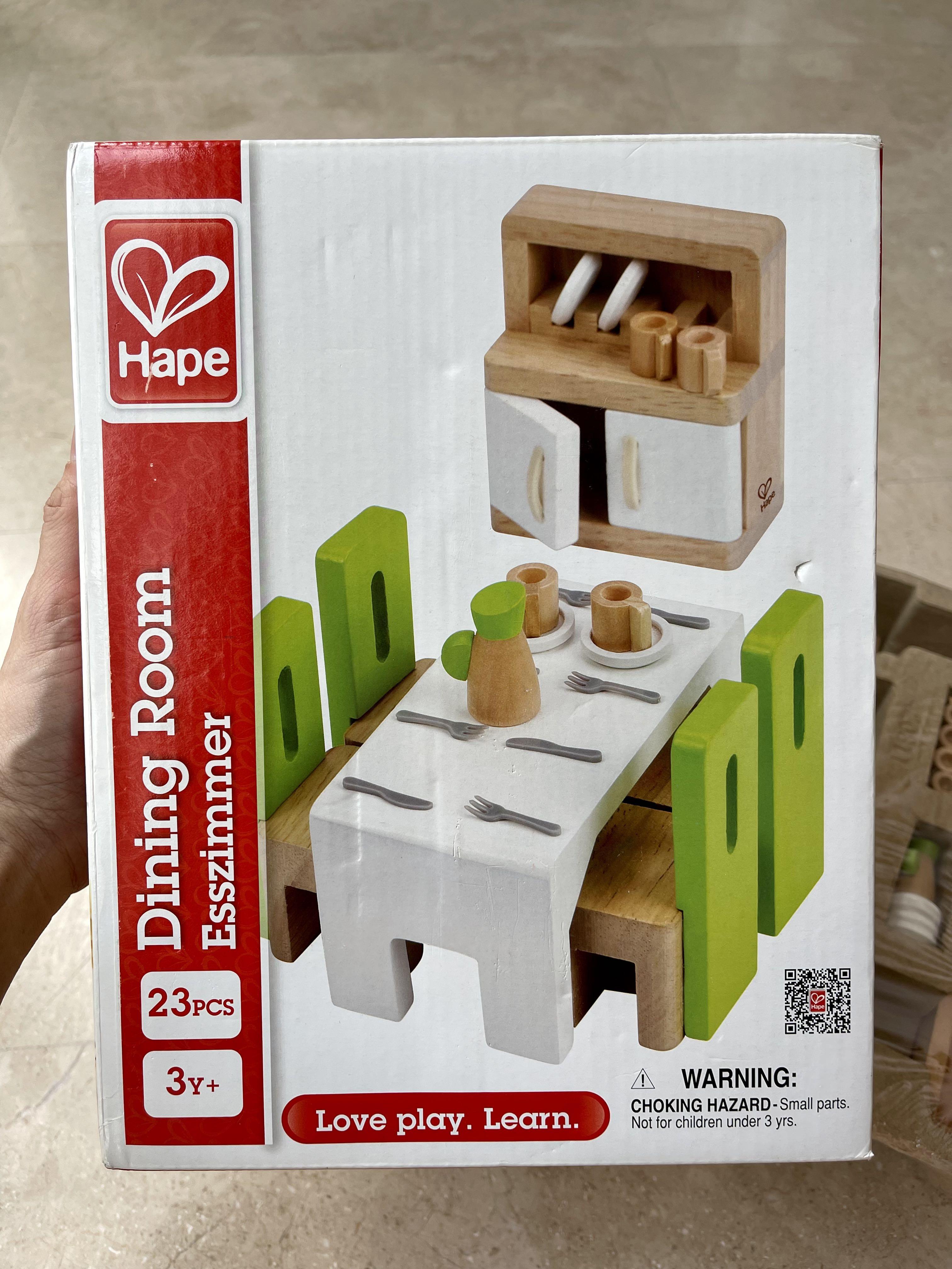 Hape E3454 Wooden Doll House Furniture Dining Room Set Hobbies Toys on Carousell