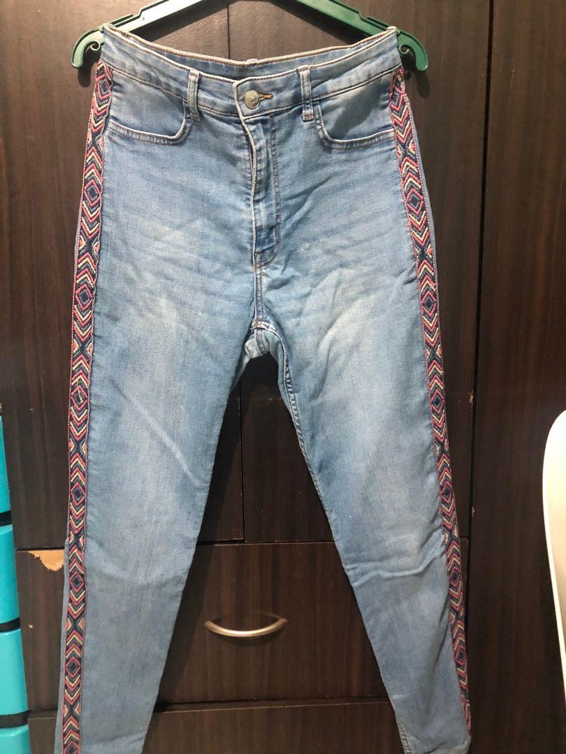 H&m side stripe jeans online