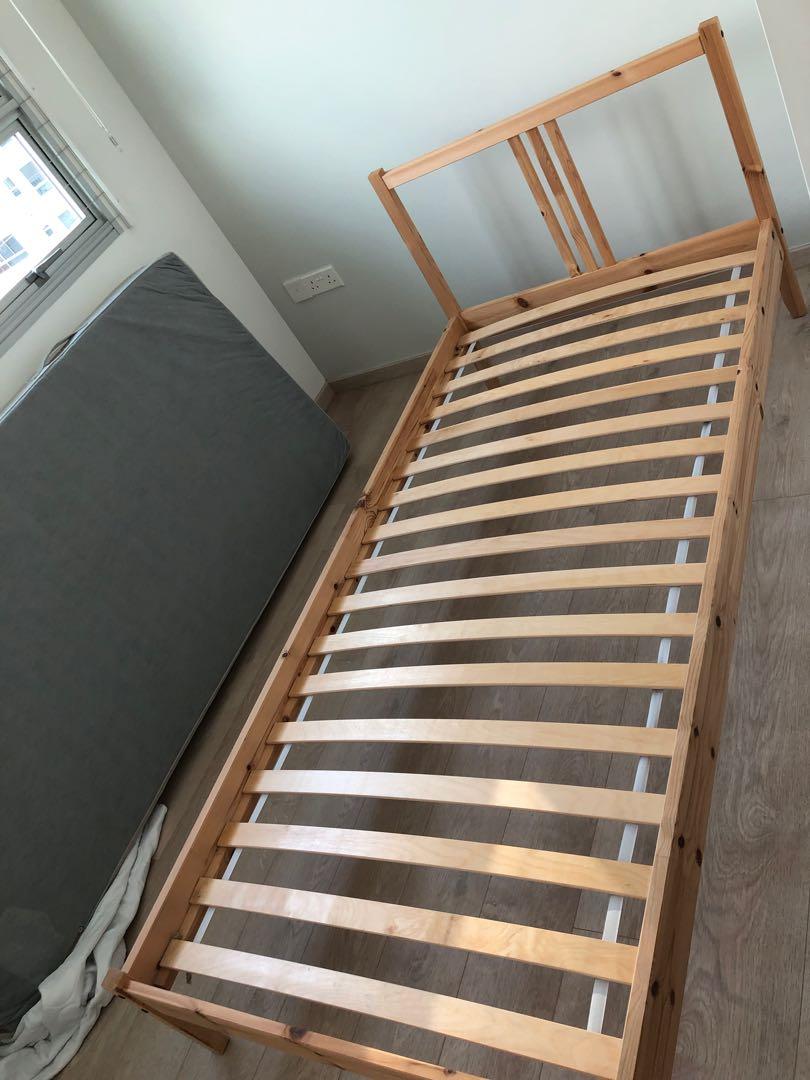 IKEA - single bedframe Fjellse, Furniture &amp; Home Living, Furniture, Bed ...