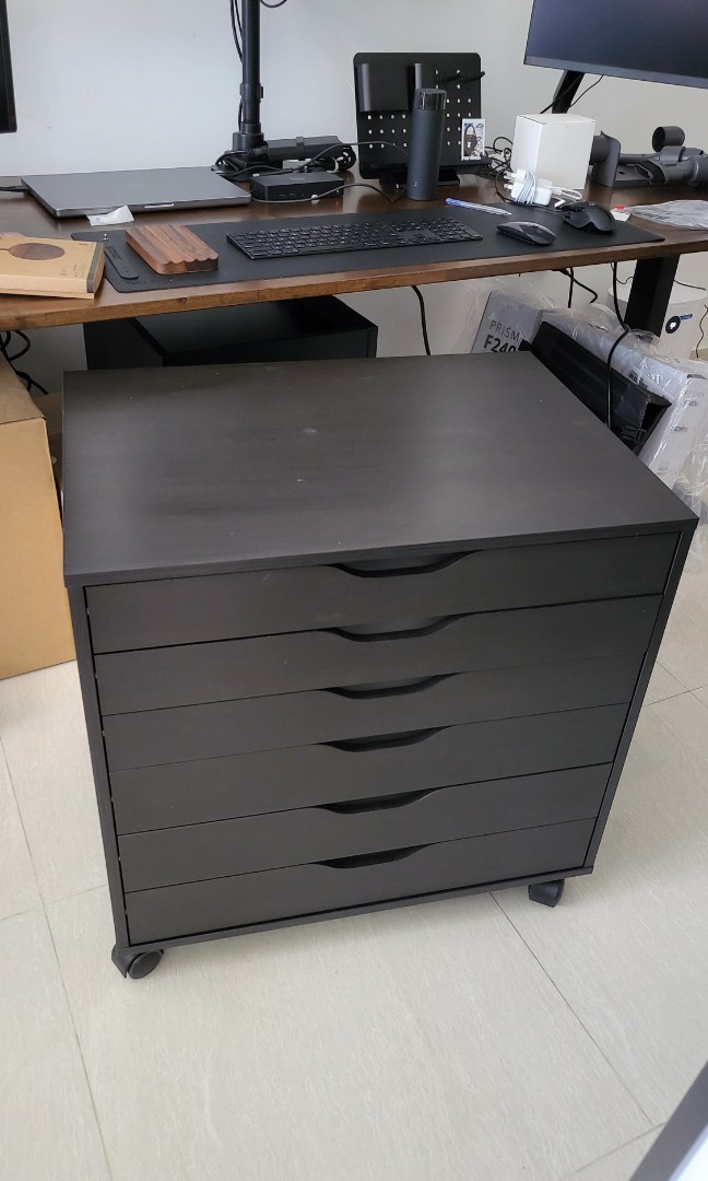 IKEA Alex Drawer with castor wheels (Black), Furniture & Home Living