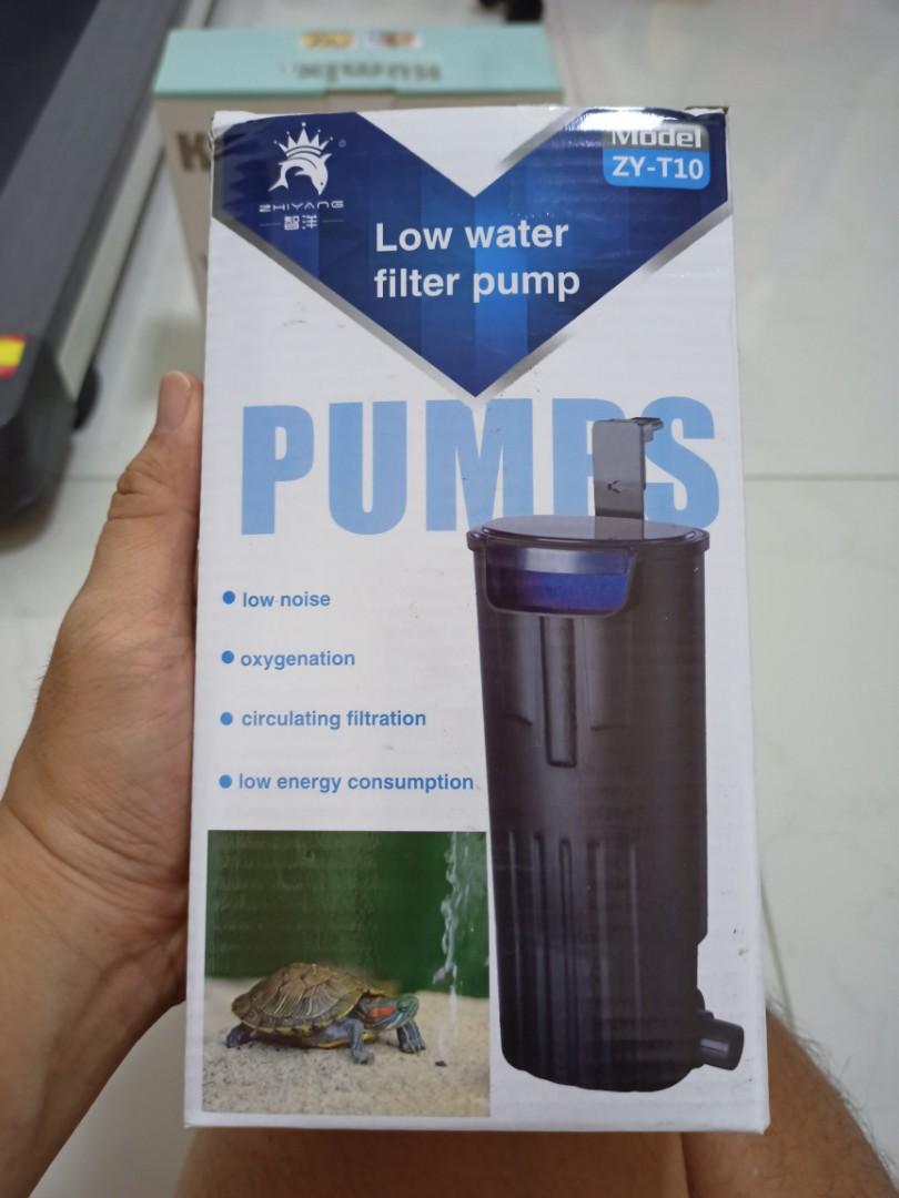 Low Water filter pump model ZYT10 with 2 x new filter, Pet Supplies