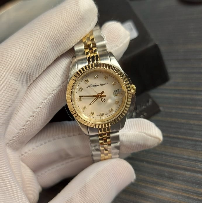 Mathey Tissot Mathey II Quartz Crystal Mother of Pearl Dial Ladies