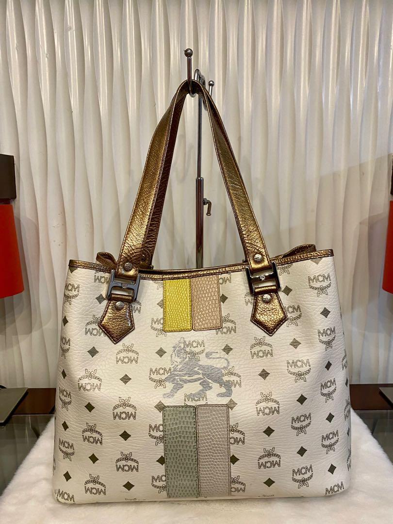 mcm lion tote bag