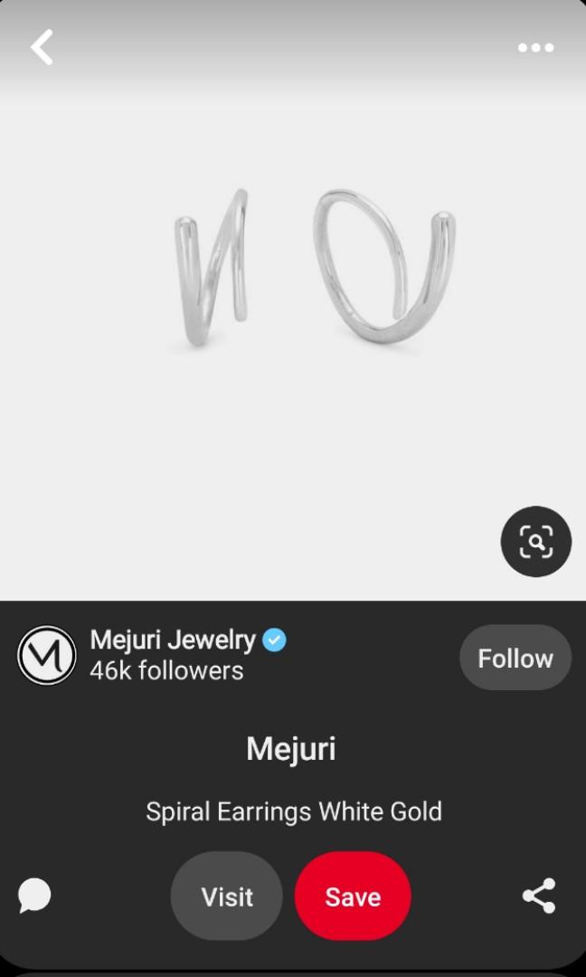 Mejuri 14k white gold spiral earrings Carousell