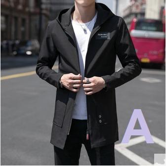 Men Clothing Long Sleeve Jacket Coat Outerwear Black A Size XL