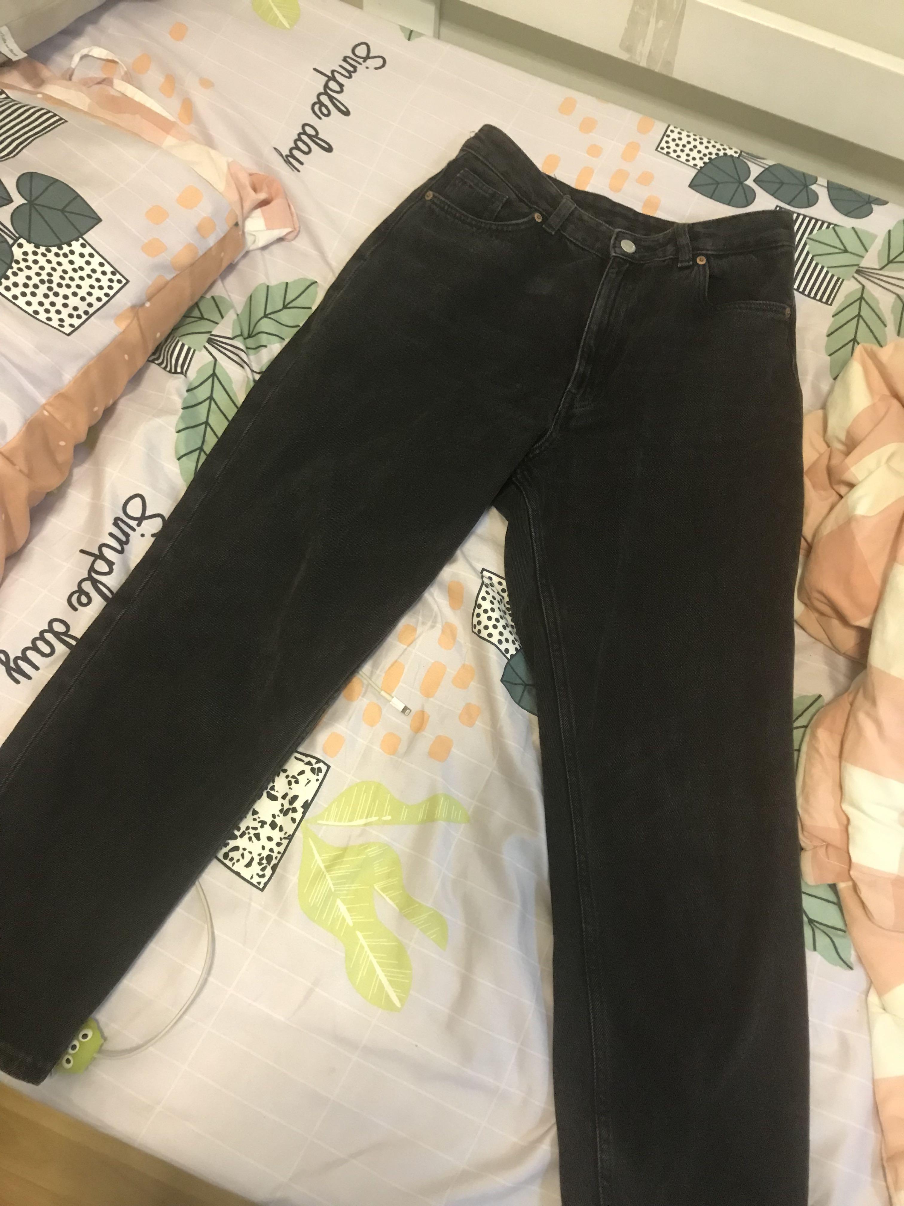 Monki Black Mom Jeans, Women's Fashion 