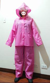 Motorcycle Raincoat Terno Set Suit Cycling Bicycle Adult EVA Pink Medium