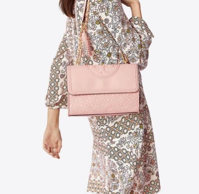 New Tory Burch Original MEDIUM SMALL FLEMING CONVERTIBLE BAG SHELL