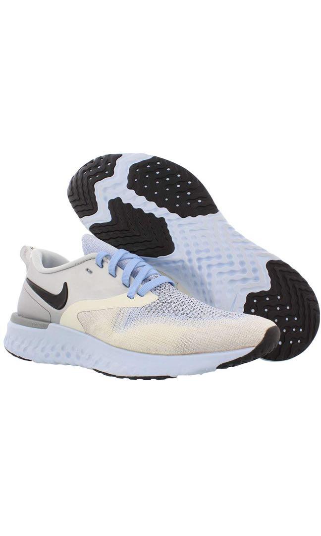 Nike Flyknit Odyssey React Womens Running Shoes 🏡 (Category: Sneakers) located in Mandaue City. Submitted by isabelle915 (Listing ID 1127319111, Image 1). Description: The Wmns Odyssey React 2 Flyknit Prm 'Silver Sail' Is A Women'S-Exclusive Shoe. The Flyknit Upper Is Accented With A Blue Toe Box, Supported By A Metallic Silver Overlay On The Heel. A Tonal Heel Counter Supports The Fit, With A Black Swoosh Contrasting The Side Wall. Underfoot, M