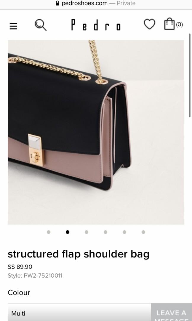 Structured flap shoulder bag pedro shop