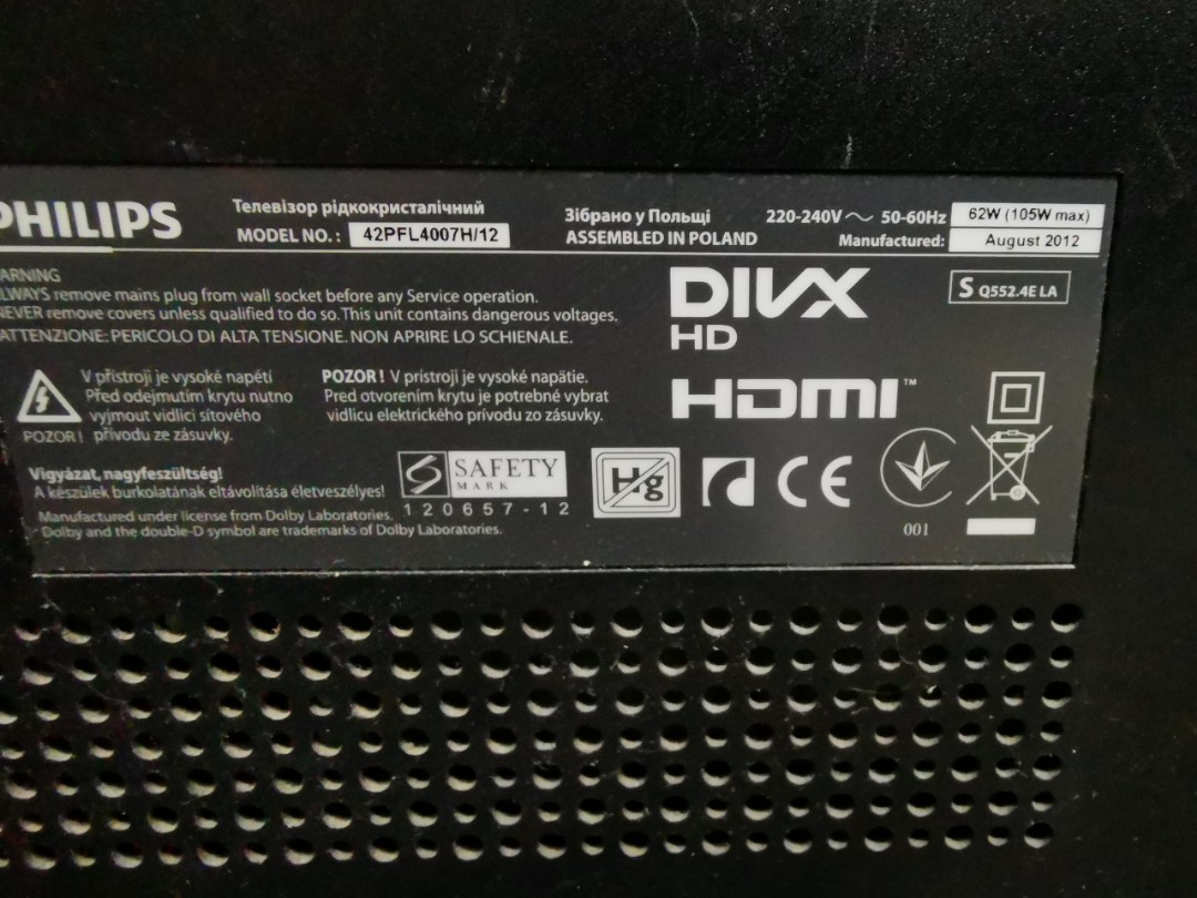 Philips TV 42PFL4007H/12, TV & Home Appliances, TV & Entertainment, TV ...