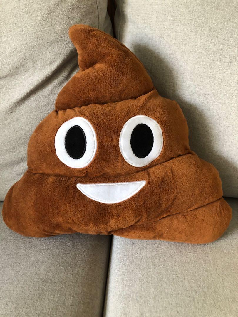 Poop emoji pillow, Furniture & Home Living, Home Decor, Cushions