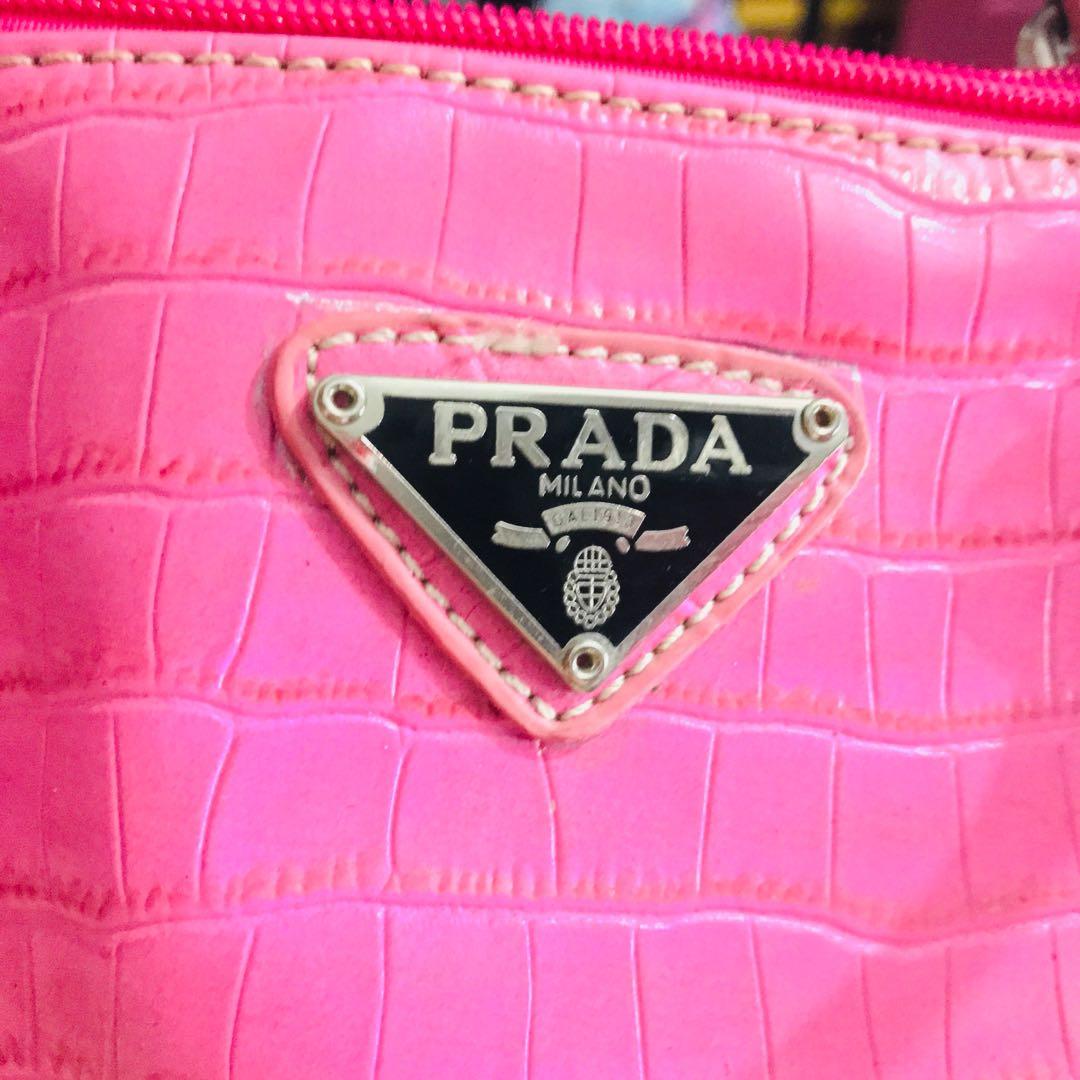 Prada Pink Croc, Women's Fashion, Bags & Wallets, Purses & Pouches on  Carousell