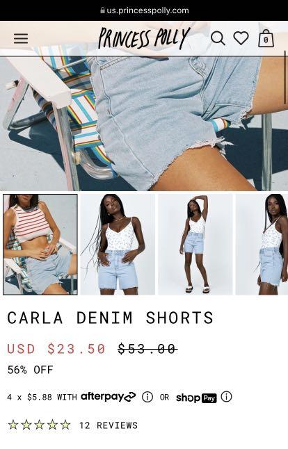 Denim shorts afterpay top
