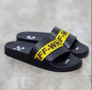 Men off sale white slides