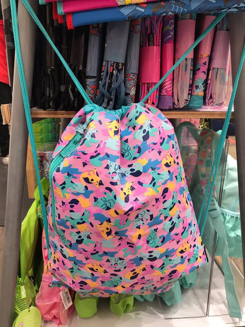 Smiggle drawstring bag with pocket best sale