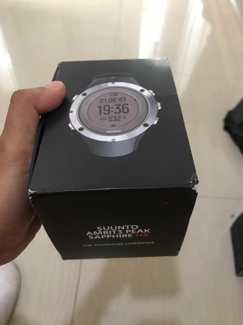 Suunto Ambit3 Ambit 3 Peak Sapphire Silver HR SS020673000 Original jam tangan pria sport