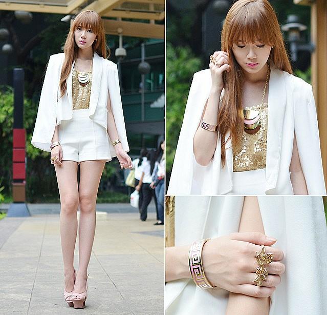 Gold cape blazer best sale