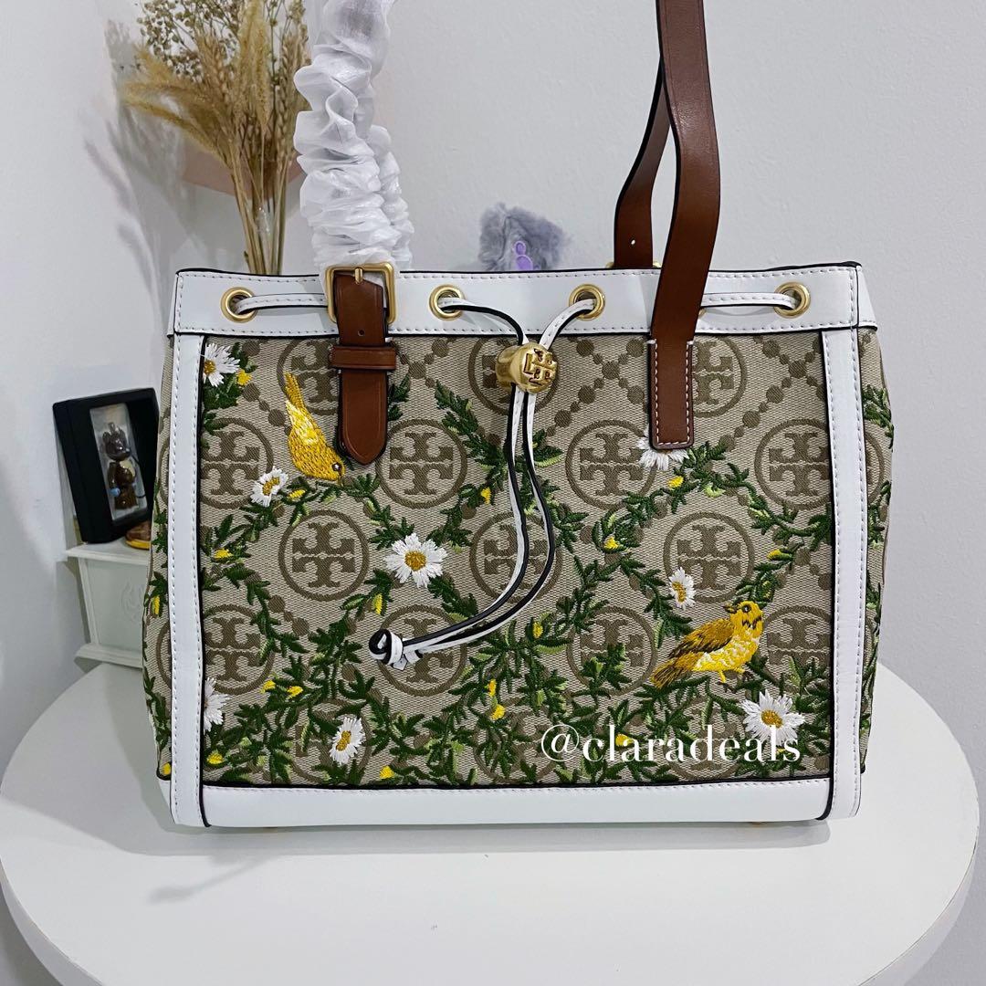 Tory Burch T Monogram Daisy Bird Tote, Women's Fashion, Bags & Wallets,  Purses & Pouches on Carousell