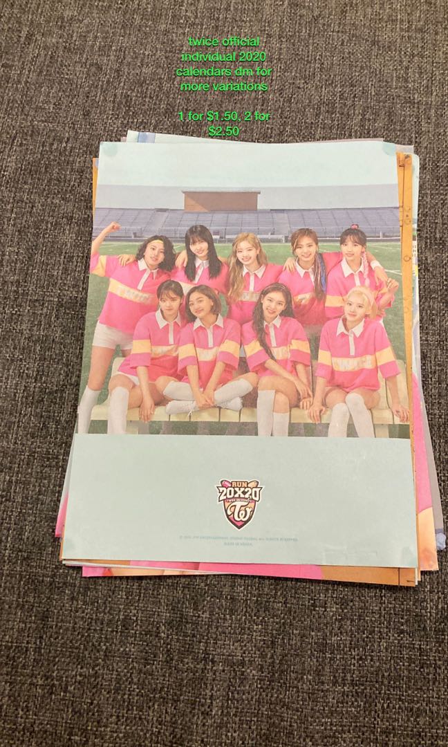 Twice 2020 individual month calendars, Hobbies & Toys, Memorabilia