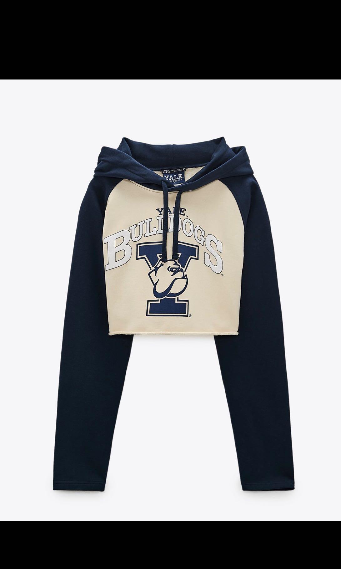 Zara Yale bulldogs cropped sweater 