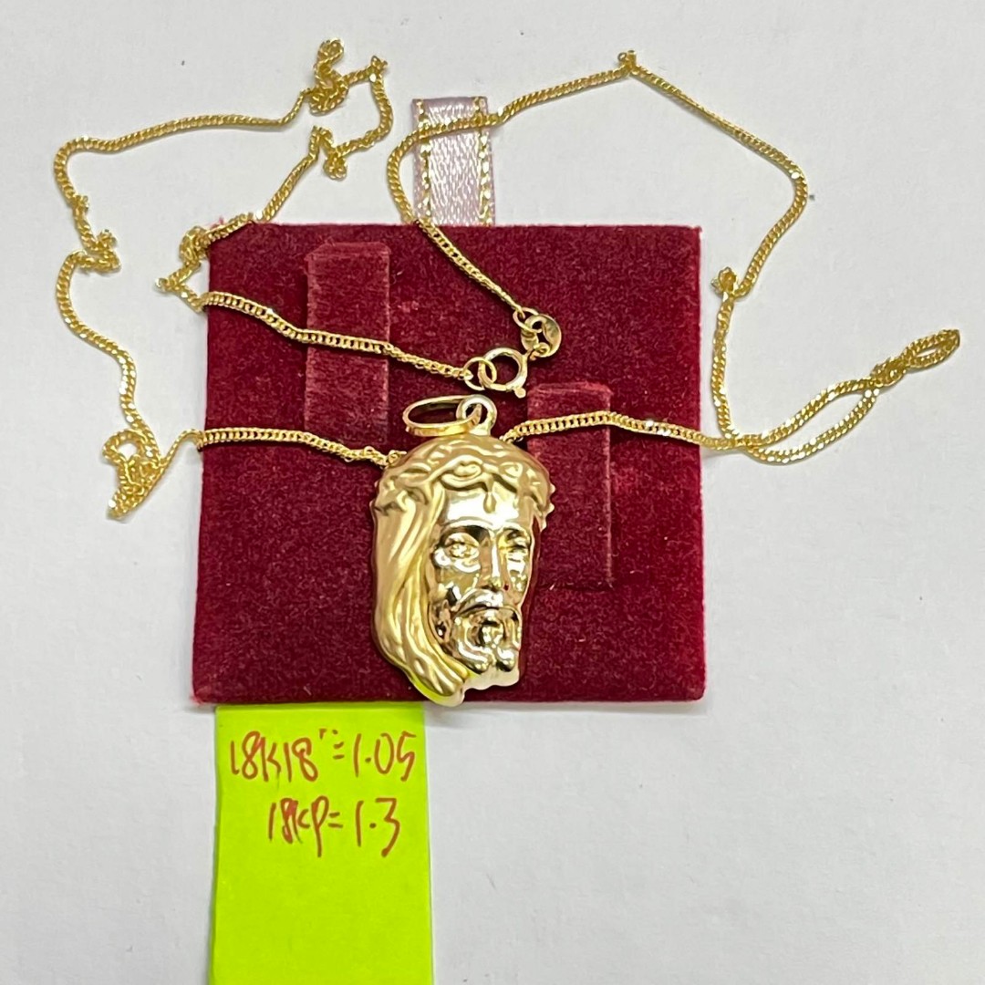 18K Face of Jesus Pendant, Women's Fashion, Jewelry & Organizers
