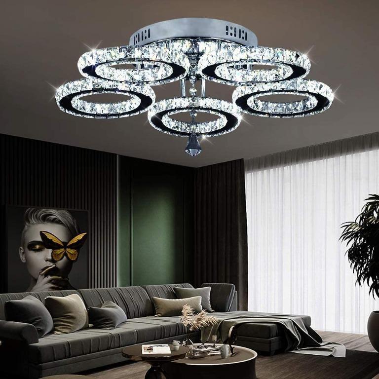 Unique modern home living room lamp stainless steel pendant chandelier ceiling light flush mount sale