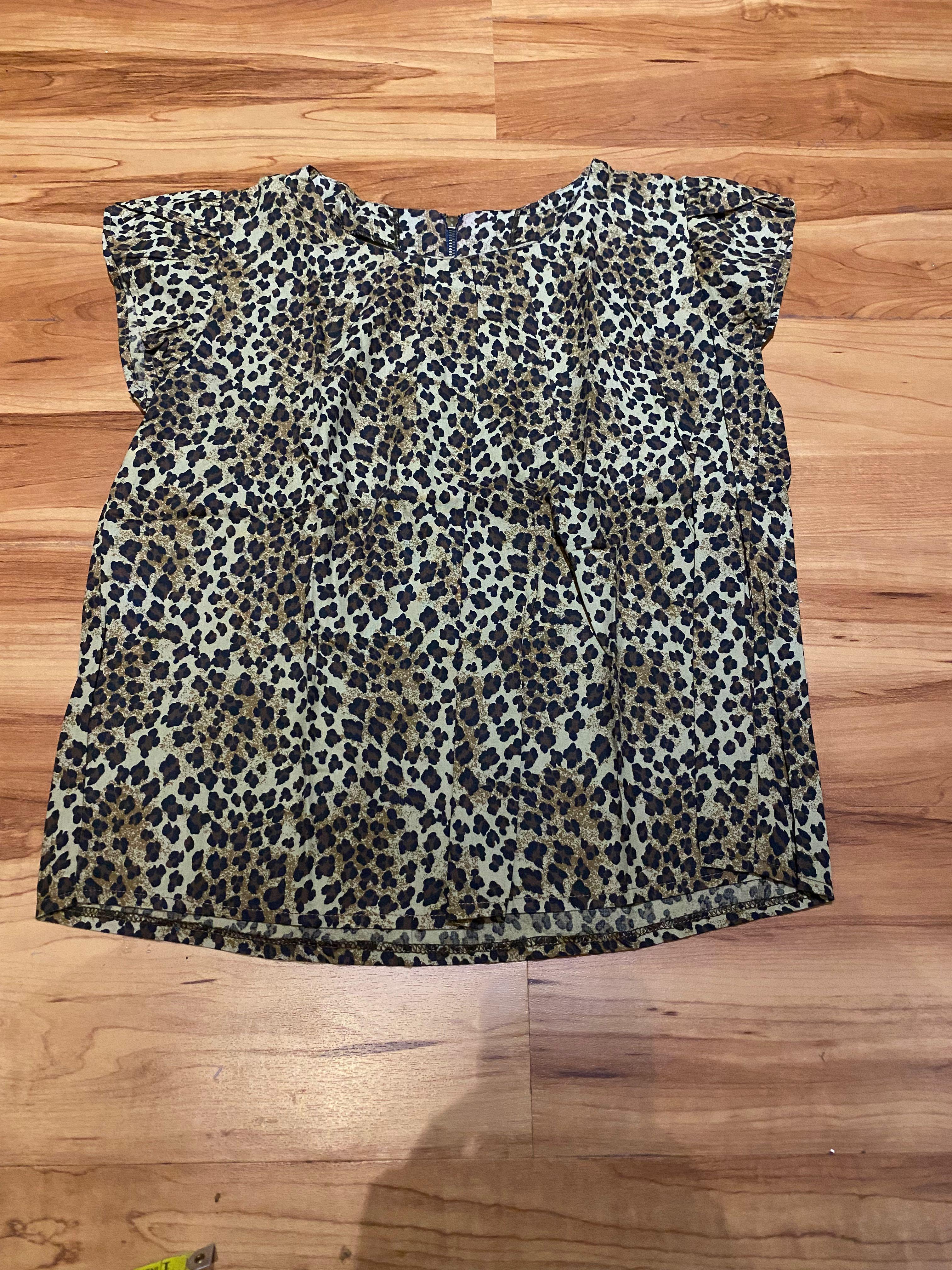 Animal print top, Fesyen Wanita 