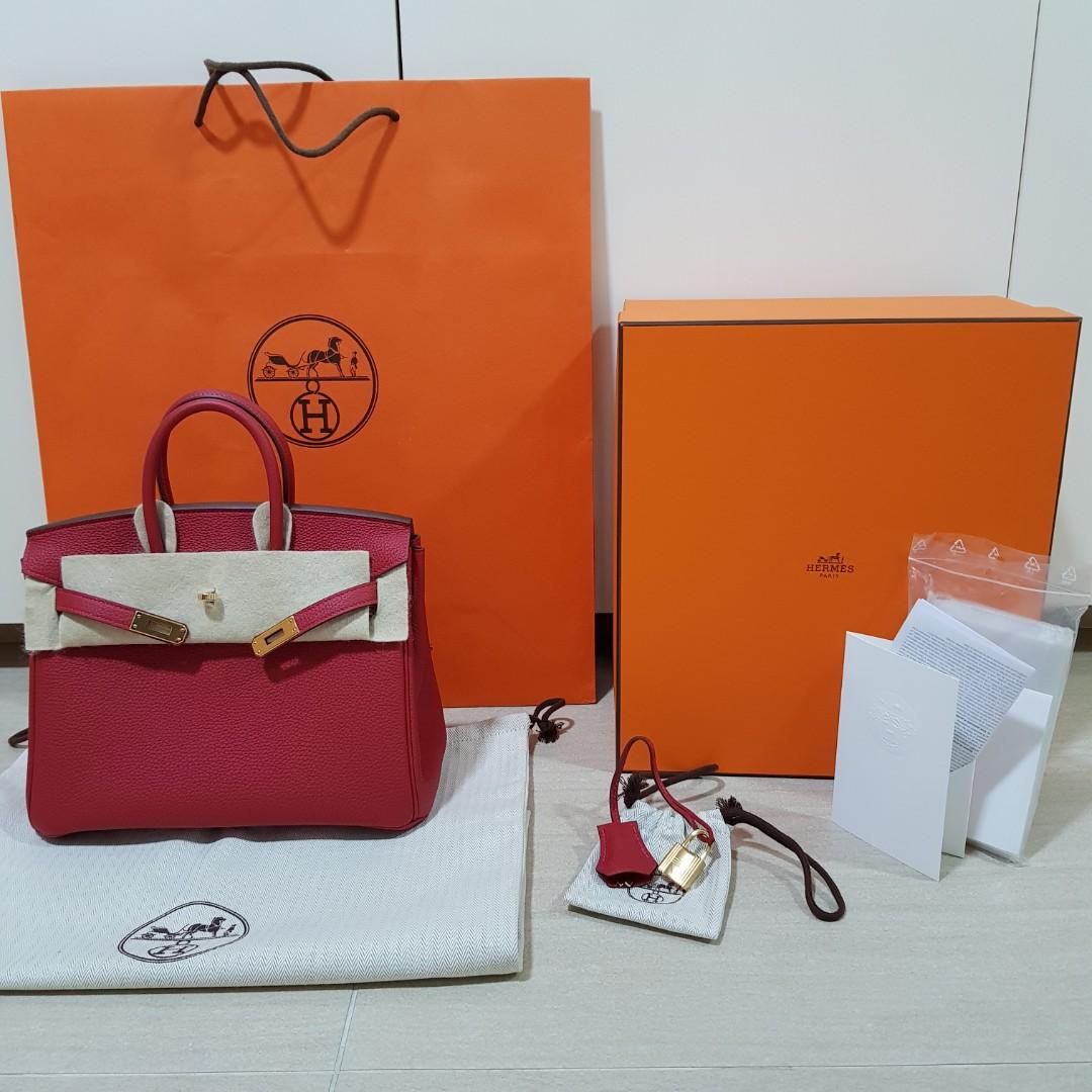 NEW Hermes Birkin 25 Sellier Rouge H Box Leather Phw, Luxury, Bags &  Wallets on Carousell