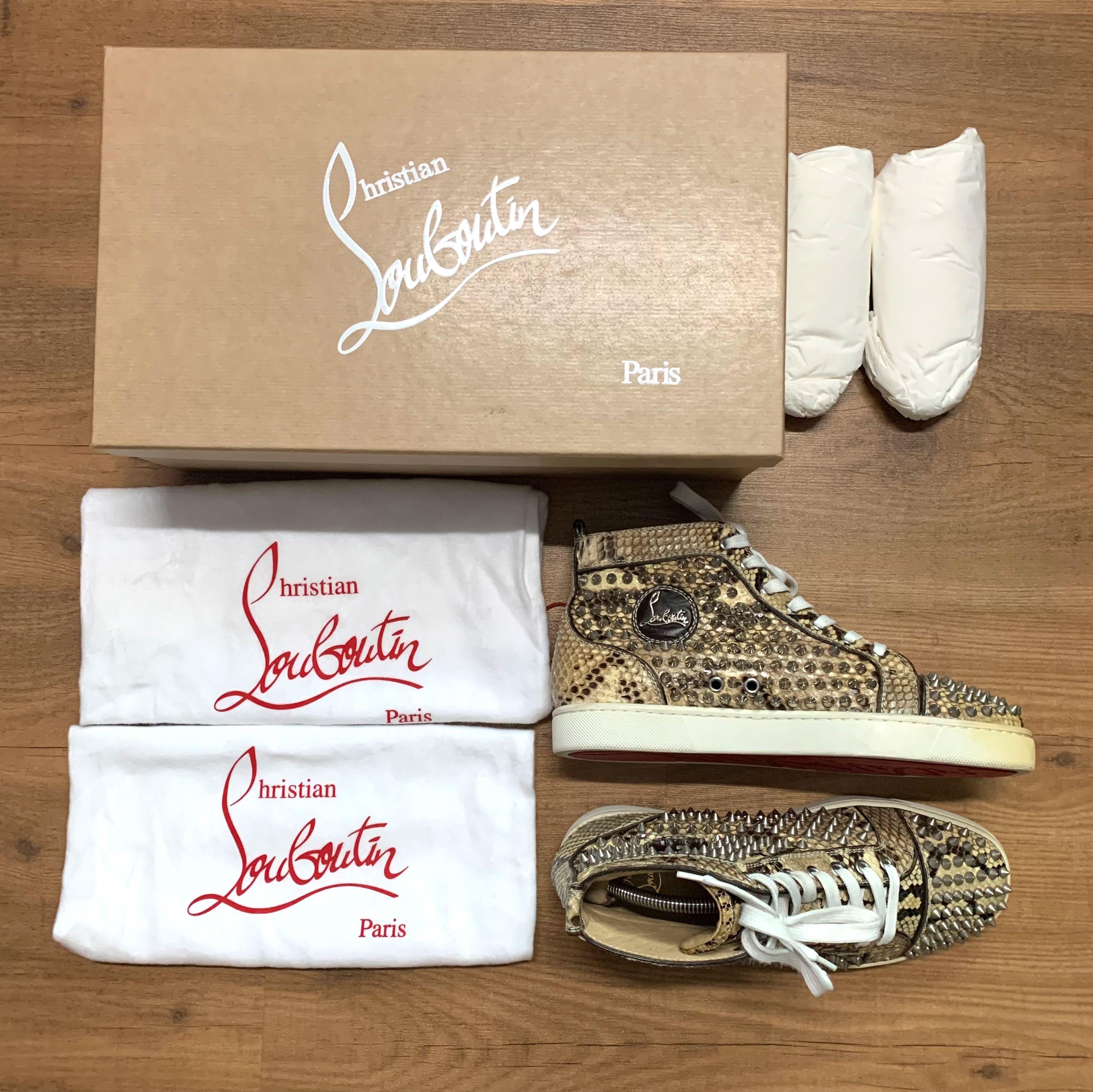 Christian Louboutin python men sneaker trainers shoes, Luxury, Sneakers &  Footwear on Carousell