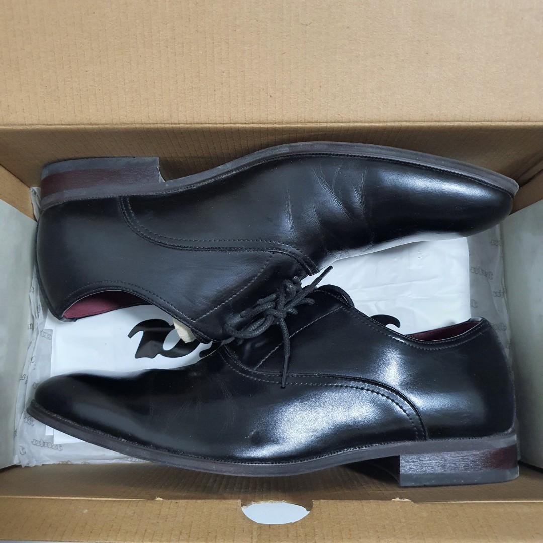 Bata Oxford Black Leather Men Shoes Size 7