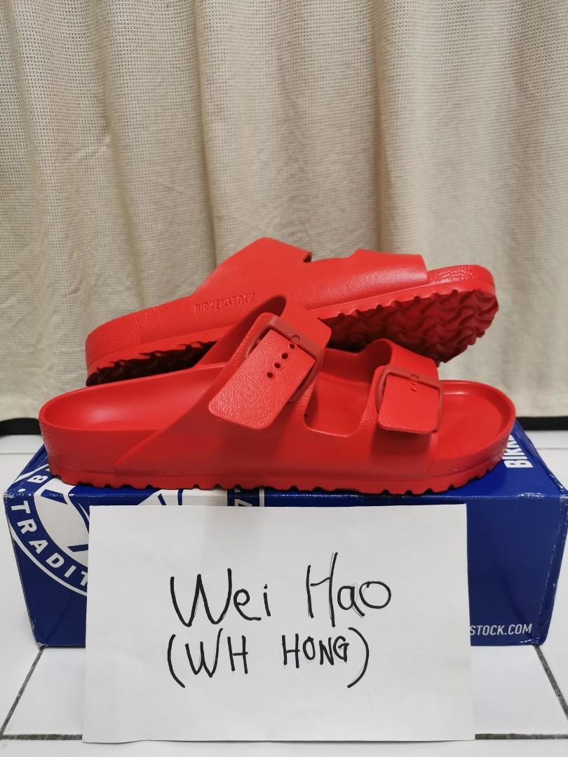 red men's birkenstocks