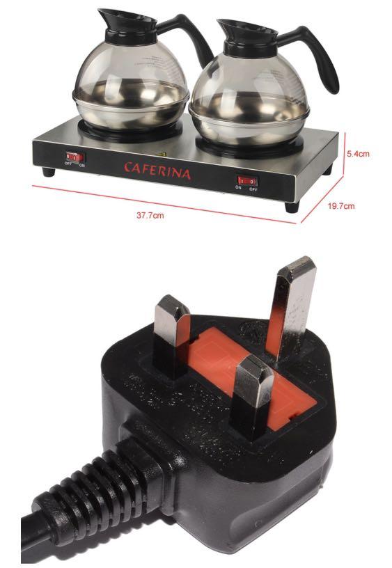 CAFERINA Dual Coffee Warmer Electric Hot Plate 176W Kitchen Appliances Keep Warm  Coffee Decanter Pot Home