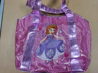 Disney Sophia The First Pink Purple Glitter Girls Tote Swim Beach Bag Disney Store
