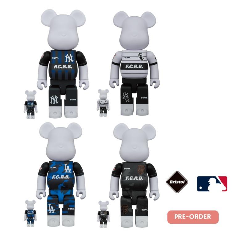 FCRB x MLB Bearbrick 400% & 100% set of 4, 興趣及遊戲, 玩具& 遊戲