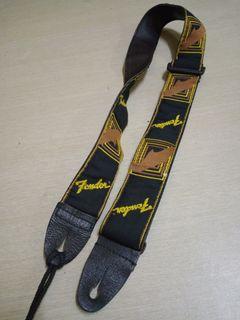 Fender Legacy Vintage Monogram Strap - Black/Yellow/Brown