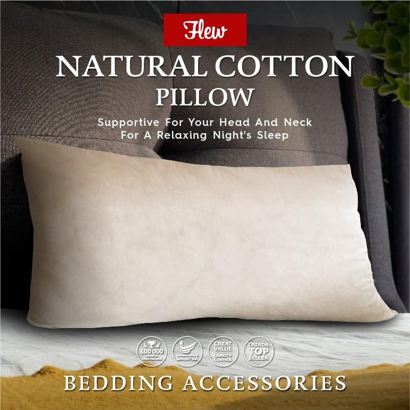 Flew Natural Cotton Pillow 100 Kekabu Bantal Kapok Tradisional Organic Smell 17inch