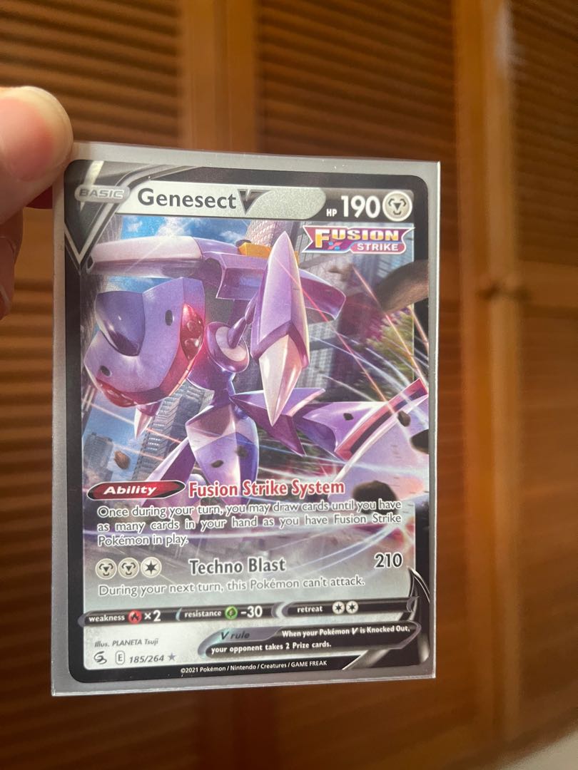 2021 Pokemon Card **Genesect V** Fusion Strike 185/264 - Holo Rare V Full  Art