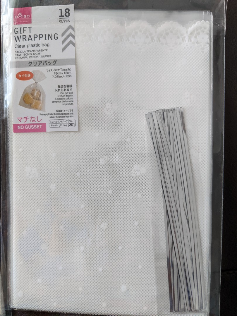 Gift wrapping Daiso Clear Plastic Hobbies Toys Stationery Craft Other Stationery Craft on Carousell