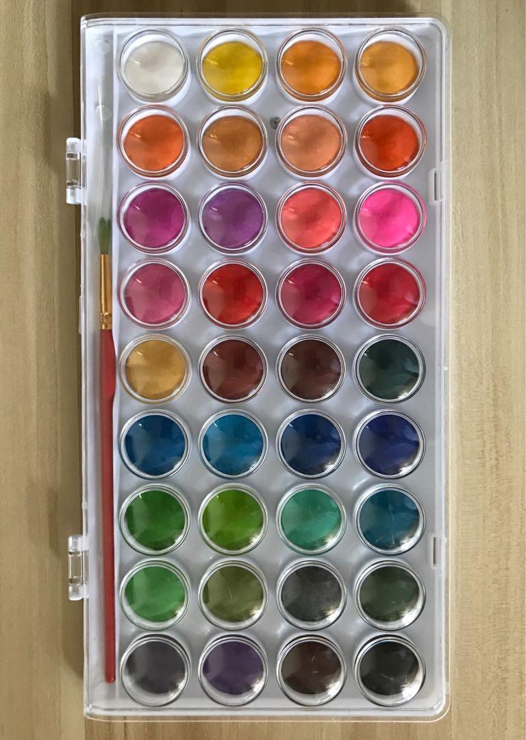 Watercolor Cakes (36 colors), Hobbies & Toys, Stationary