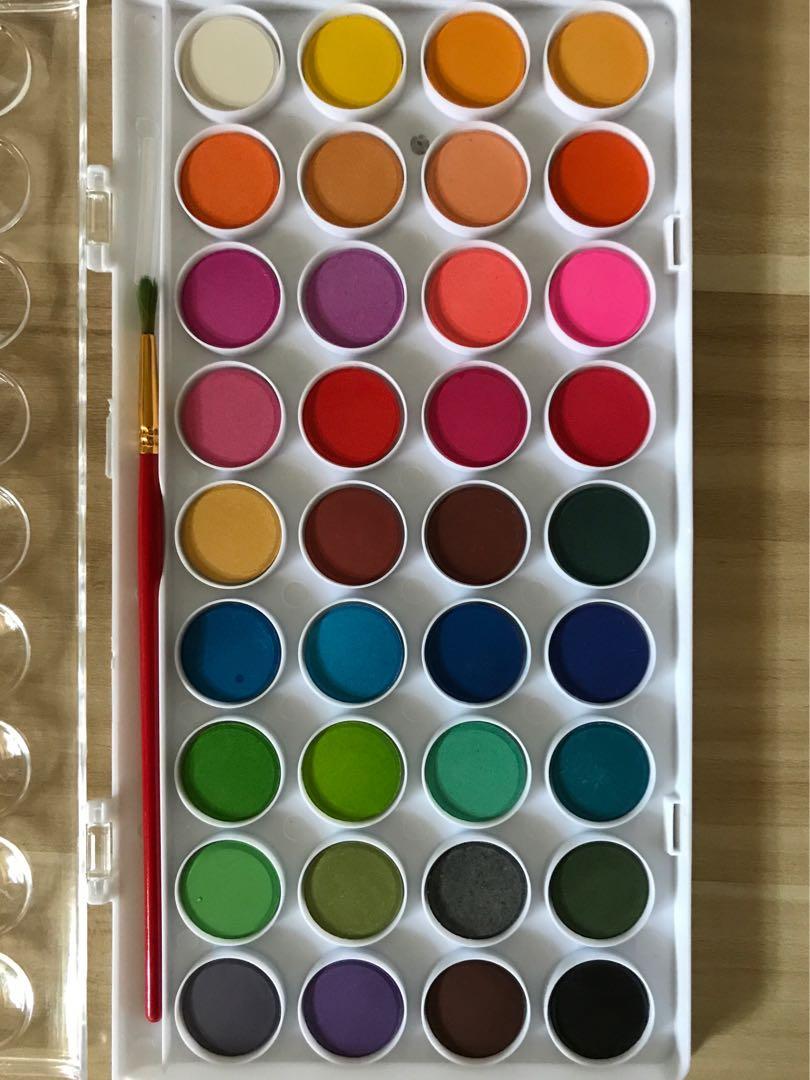 Watercolor Cakes (36 colors), Hobbies & Toys, Stationary