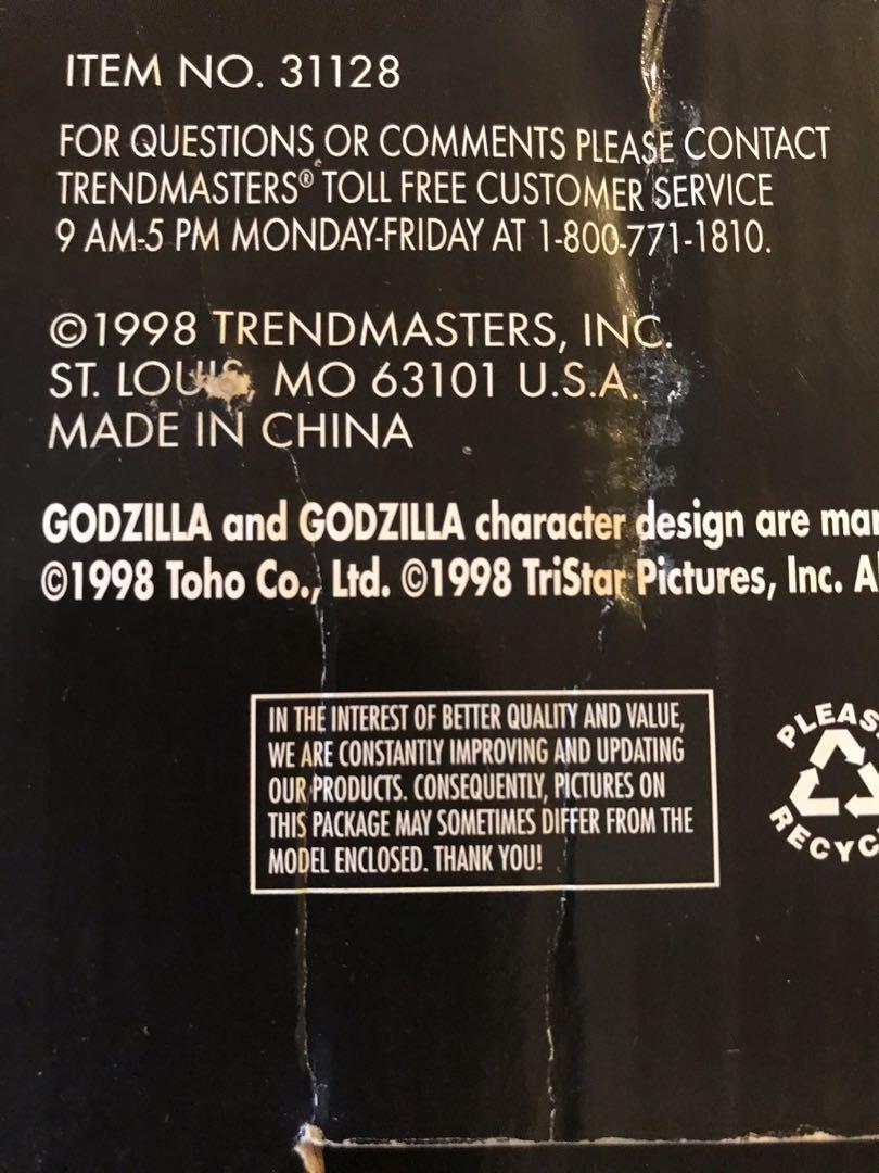 Godzilla Bank (electronics) (Category: Toy Figures) located in Singapore. Submitted by bsttm (Listing ID 1127375621, Image 7). Description: This is a kid coin box toy. It encourages saving. Com insertion triggers activation of Godzilla roars and screams. Nice additions to your collection as I am giving up this unique piece after several decades. By Trendmaster inc, 1998. Item no: 31128 Rare electronic toys.( box included) 1. vintage toy ; 1998. 2