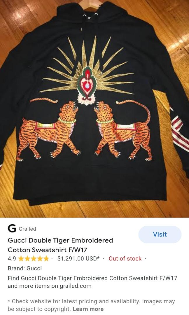 Gucci Tiger hooded sweatshirt in White Ready-to-wear