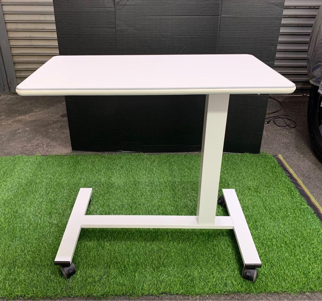 CHIFONG Reinforced Adjustable Overbed Table with Lockable Wheels